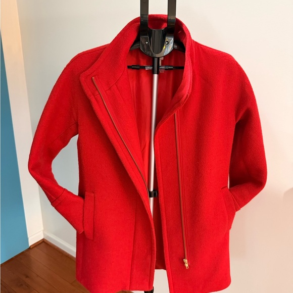 J. Crew Vibrant Red Pea Coat - Picture 6 of 9